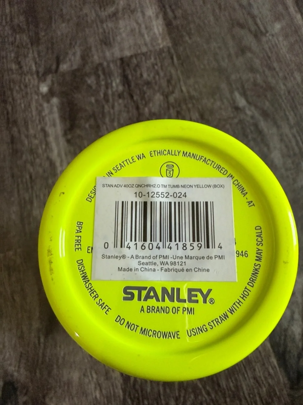 Stanley Neon Yellow Travel Tumbler with Black Handle and Clear Straw - Picture 2 of 2